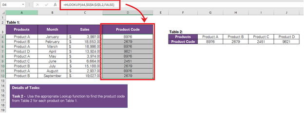HLOOKUP with absolute reference in Excel